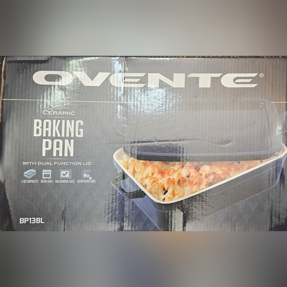 Ovente Ceramic Baking Pan with Lid